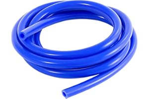 XINLIYA Silicone Vacuum Tubing Hose Line, 10 Ft 1/4" (6mm) ID, 3mm Wall, High Temp 130PSI Max Pressure, Blue