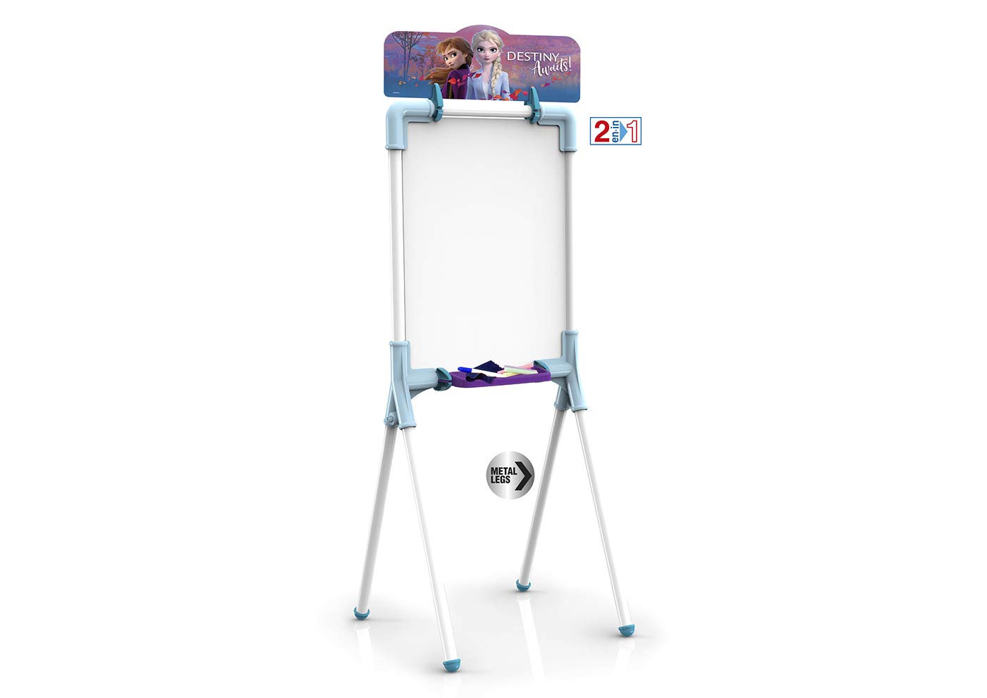 Chicos Children's Chalkboard Reversible 2 in 1, Includes Marker, Chalk, Eraser and Frozen II Stencil, Material of Great Strength and Durability, from 3 Years, 53039