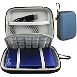 Lacdo Waterproof Hard EVA Shockproof Carrying Case for Seagate Backup Plus Slim, Toshiba Canvio Basics, Canvio Connect, Canvio Slim II 2.5-Inch Portable External Hard Disk Drive - Blue