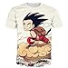Johoproce Summer Unisex Dragon Ball Goku Short Sleeve T-Shirts Creative 3D Print Tee (JX002, S)