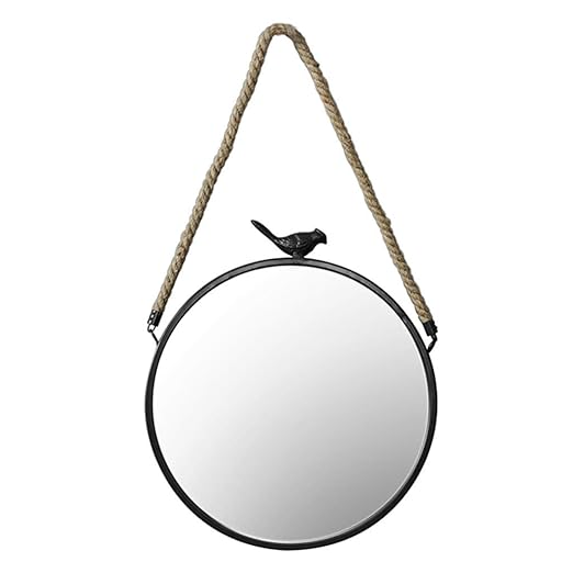 Light Up Life Cuerda Pared Espejo Redondo Circular Finalizar Decoracion De La Pared Espejo Moderno Glam Collection Canamo For Colgar Facilmente Perfecto For Bano Infantil Sala Size 40cm Amazon Es Hogar
