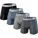 ZAWEO Men's Underwear, Comfortable, Breathable and Cool Bamboo Fiber Underwear, Multi-Color four Piece set