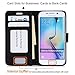 FYY Case for Galaxy S6 Edge, Premium Leather Flip Case Stand Cover with Card Slots and Note Holder for Samsung Galaxy S6 Edge Black