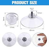 Flintronic 20 Pcs 40mm Clear Suction Cups with Knurled Nut for Glass Mirror view 2