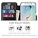 Galaxy S6 Edge Case, SHIELDON 2 in 1 Galaxy S6 Edge Wallet Case Folio Flip Genuine Leather Case Magnetic Closure Slim Back Cover with Card Holder for Samsung Galaxy S6 Edge, Black
