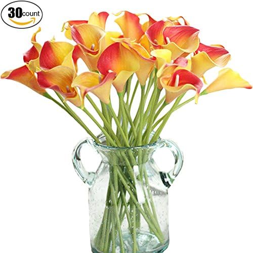XHSP 30 pcs Real-touch Artificial Callalily Flowers Home Wedding Party Decor