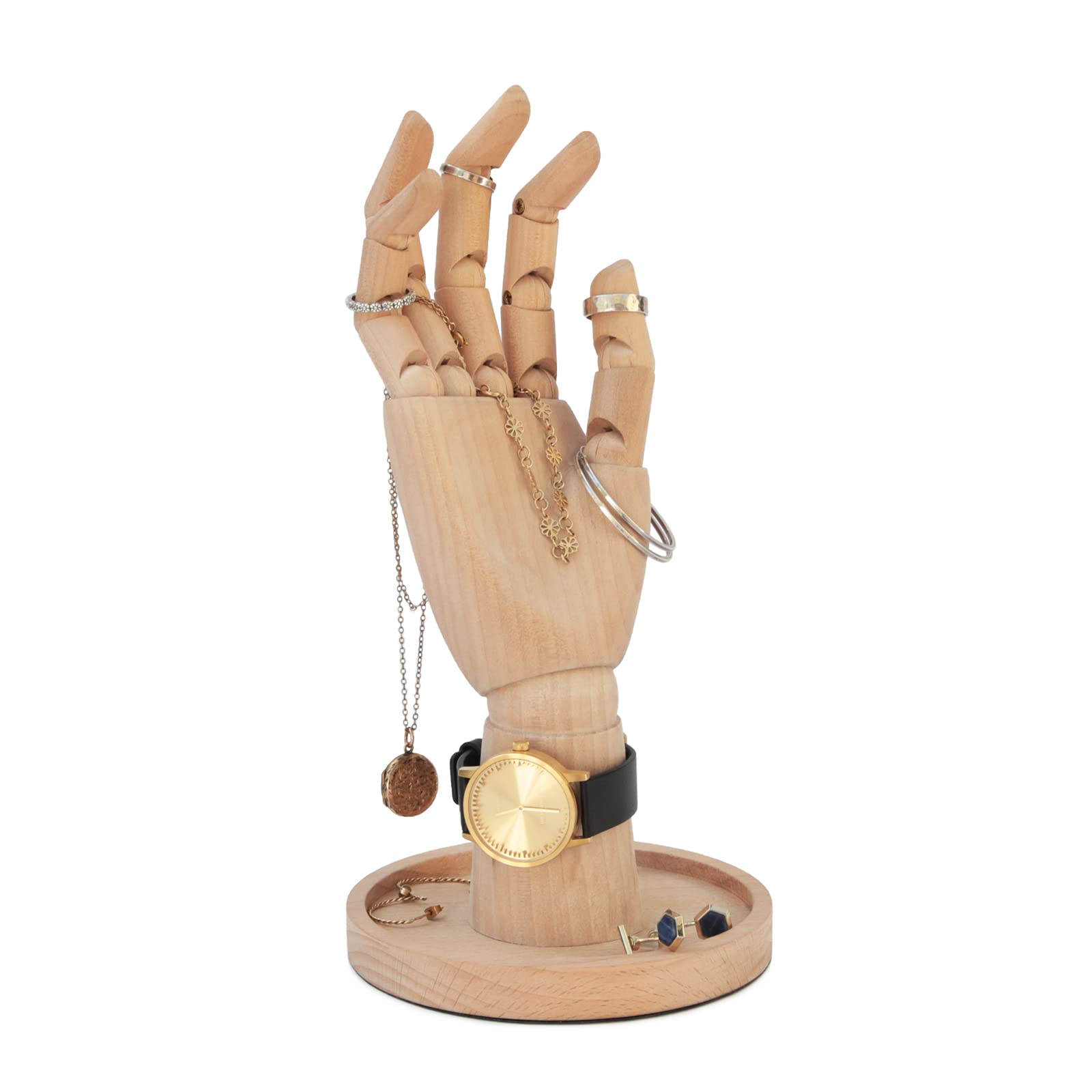 Suck UK Jewellery Stand | Wooden Jewellery Organiser | Hand Shaped Ring Holder | Necklace Stand | Trinket Dish | Watch Holder | Bedroom Accessories | Earring Storage | Home Decor Gifts | Women Gift — image 1