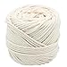 Macrame Cord 4mm X 100m(109 yd) 4 PLY Natural Virgin Cotton Natural Color Macrame Wall Hanging Plant Hanger Macrame Swing Chair Boho Dream Catcher DIY Craft Making Knitting Rope 3mm 4mm 5mm (4mm)