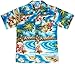 RJC Boys Hibiscus Hawaiian Island Shirt in Turquoise - 12