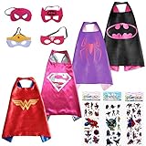CL Disguise Superhero Costumes and Dress Up for Girls 4 Capes, 4 Masks and 3 Stickers