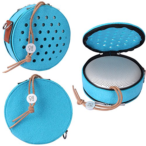 Soft Felt Carrying Travel Storage Case Cover For BeoPlay A1 B&O Play by BANG & OLUFSEN Speaker Wireless Bluetooth Portable Hard Case Travel Bag (Blue)
