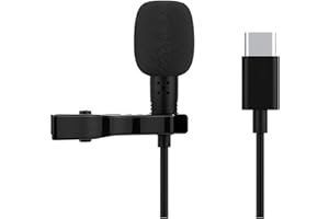 Mini Lavalier Microphone Portable Clip-on Wired Mic Noise Reduction 360° Omnidirectional Lapel Mic 3.5mm/Type-C for Live Stre