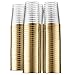 50 Gold Rimmed Clear Hard Plastic Cups | 10 oz. Fancy Disposable Tumblers (50-Pack) by Bloomingoods