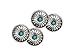 CRAFTMEMORE 2pcs 3/4 Inch Flower Coin Conchos Turquoise Dot Silver Plated Metal Decorative Navajo Screw Back Button CHS01