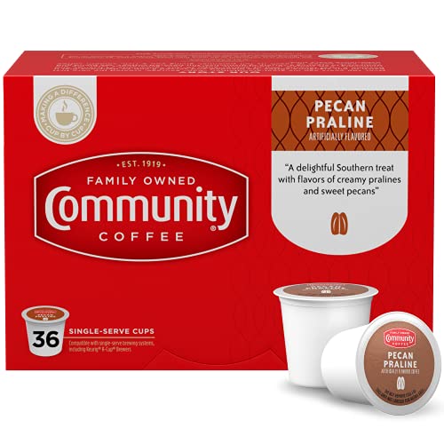 Community Coffee Pecan Praline Flavored 36 Count Coffee Pods, Medium