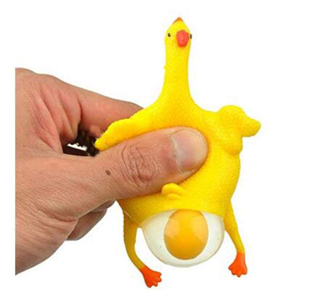 YOYOSTORE 16cm Funny Squishy Adult Toys Chicken and Eggs Stress Relieve
