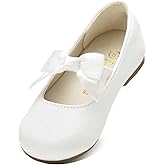 Dream Pairs Girls Dress Shoes Mary Jane Flower Girl Bow Ballet Flats for Wedding Party Toddler/Little Kid