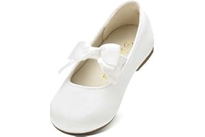 DREAM PAIRS Girls Dress Shoes Mary Jane Flower Girl Bow Ballet Flats for Wedding Party Toddler/Little Kid
