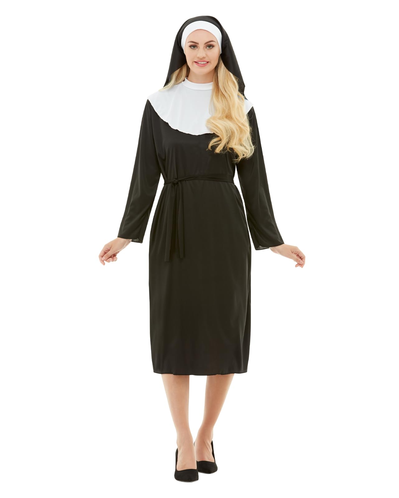 Funidelia Nun Costume for Women with robe and coif, Religious Outfit for Adult, Carnival, Halloween and Stag Hen Parties Costumes - Size L