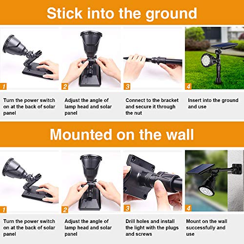 image for DS Lighting Outdoor Solar Spotlights, Super Bright 18 LED Security Lig