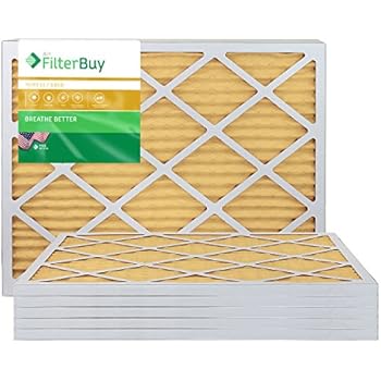 FilterBuy 20x30x1 MERV 11 Pleated AC Furnace Air Filter, (Pack of 6 Filters), 20x30x1 - Gold