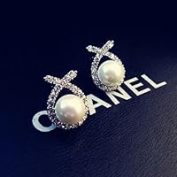 usongs 925 and star big elegant inlaid pearl earrings diamond earrings bride wedding woman with hypoallergenic silver