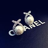 usongs 925 and star big elegant inlaid pearl earrings diamond earrings bride wedding woman with hypoallergenic silver