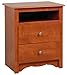Prepac Sonoma 2 Drawer Nightstand: Elegant Bedroom Furniture, Bedside Table with Open Shelf, 23.25