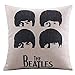 Create For-Life Cotton Linen Decorative Pillowcase Throw Pillow Cushion Cover the Beatles Head Square 18