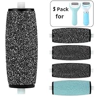 Improved 5 Pack Coarse Replacement Rollers For Amope Pedi Refills Electronic Perfect Foot File Remover (2 Extra & 2 Regular & 1 Soft Coarse)