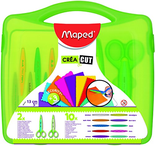 Maped Quick-Change Craft Scissors Case with 10 Blades, Assorted Colors (601010)