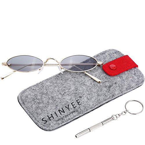 Vintage slender oval super small sunglasses for girls s…