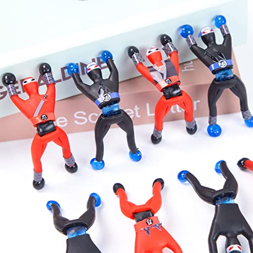 LovesTown Sticky Ninja Wall Climbers, 42PCS Stretchy Sticky Ninjas with DIY Stickers Window Crawler Wall Tumblers for Kids Party Favor Goodie Bag Fillers