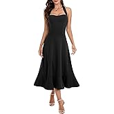 DRESSTELLS Women's Halter Cocktail Dresses 2025 Wedding Guest Formal Prom Bridesmaid Tea Length Split Ruffle Summer Dress