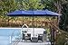 LOKATSE HOME Double-Sided Market Patio Outdoor Umbrella 15 Feet Garden Aluminum Twin Sun Canopy with Crank, 2 Middle Blue