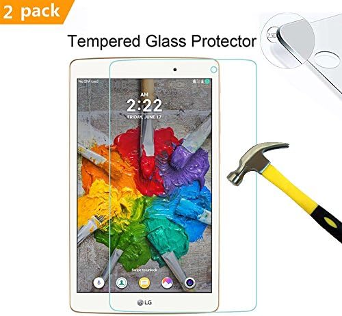 LKsung LG G Pad X 8.0 Screen Protector,[2 PACK ] High Definition Tempered Glass Ultra Crystal Clear Screen Guard for LG G Pad X 8.0 Inch Tablet (2 PACK HD Clear)