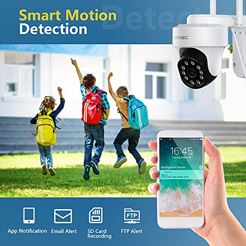 SV3C Pan Tilt IP Camera Outdoor with Floodlight & Tracking, 1080P WiFi