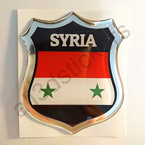 All3DStickers Sticker Syria Resin 3D Emblem Syria Domed Flag