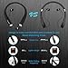 Foldable Bluetooth Headphones, AMORNO Wireless Neckband Sports Headset with Retractable Earbuds, Sweatproof Noise Cancelling Stereo Earphones with Mic for iphone, Android and Bluetooth Enables Devices