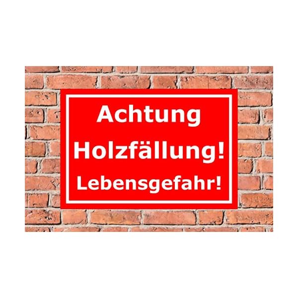 Melis-Folienwerkstatt Schild Achtung Holz-fÃ¤llung - 45x30cm - 3mm Aluverbund â 20 VAR S00359-043-D – Bild 3