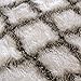 PAGISOFE Ultra Soft Contemporary Shaggy Fuzzy Moroccan Geometric Lattice Printed Fur Area Rug 4x6 Ft Indoor Shag Fluffy Carpets Rugs for Bedroom Living Room Home Decor, (White and Dark Grey)