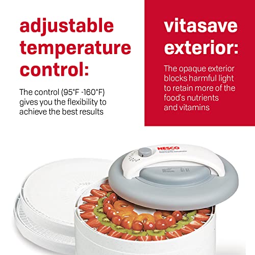 Nesco FD61WHCK Snackmaster Encore Food Dehydrator with Jerky Gun Kit
