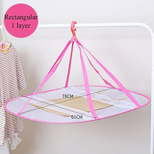 PythonWorld Drying Rack Folding Hanging Clothes Laundry Dryer Net Basket, Kitchen Dish Food Hanging Drying Storage Foldable Hanging Basket Drying Rack for Bra, Underwear