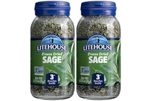 Litehouse Freeze Dried Sage - Substitute for Fresh Sage, Jar Equal to 3 Sage Fresh Bunches, Organic, Sage Seasoning, Non-GMO, Gluten-Free - 0.30 Ounce 2-Pack