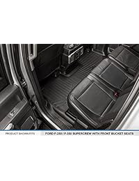 MAXFLOORMAT tapetes de piso para Ford F 250   F 350 (2017) SuperCrew Cab para asiento trasero y delantero (juego para 2 filas) (Negro)