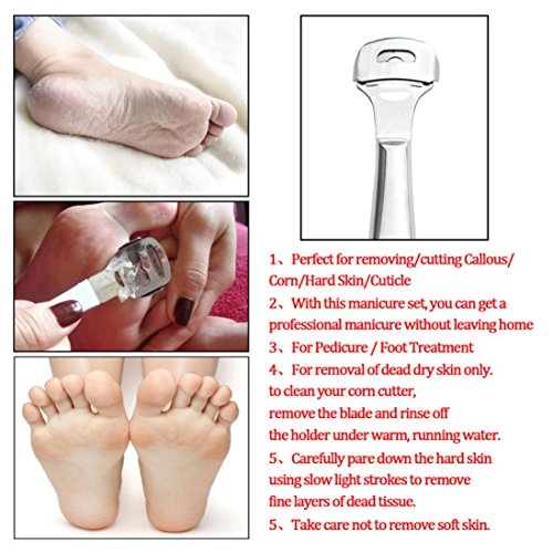 LiPing Feet Dead Skin Remover Nursing Foot Pedicure Scraping Feet Care Pedicure Callus Corn Hard Tough Skin Remover Shaver Pedicure Kit Foot Care (B)