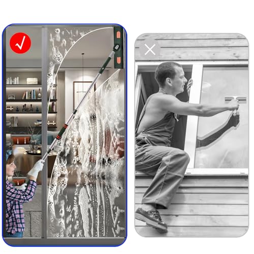 Genérico Limpiador Multiusos para Espejos y Azulejos con Mango Extensible - Herramienta de Limpieza de Esquinas para Baño, Cocina y Vidrio de Auto Kit fácil de Instalar