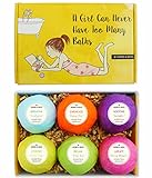 Indulging Bath Bombs Gift Set - 6 Large Long-Lasting, Vegan, Moisturizing & Lush Fizzing Balls - Enriched with Shea Butter, Sea Salts & Amazing Aromatic Scents. The Ultimate Birthday Gift.