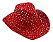 Glitter Sequin Trim Cowboy Hat Red One Size