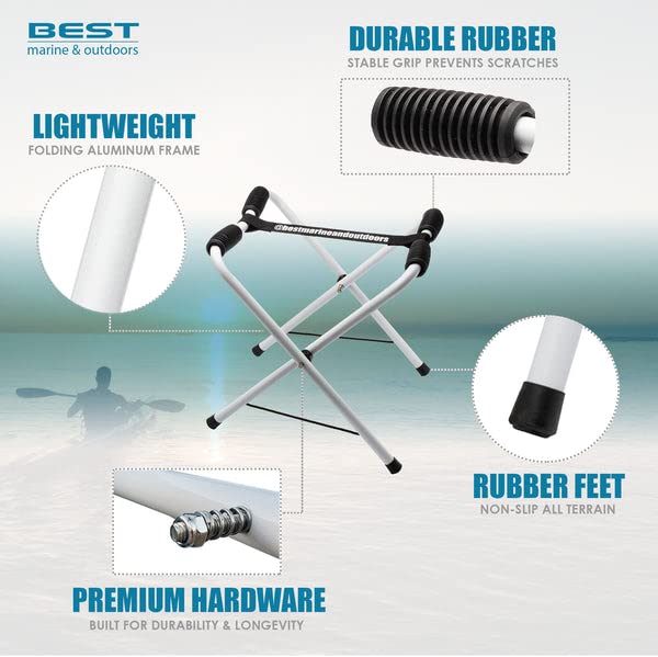 Best Marine Folding Kayak Stand 2 Portable Kayak Storage Racks for Outdoor Storage